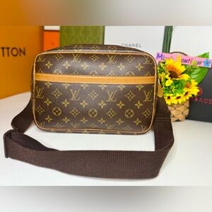Auth LOUIS VUITTON EUC Monogram Reporter PM Messenger Bag with/dust bag